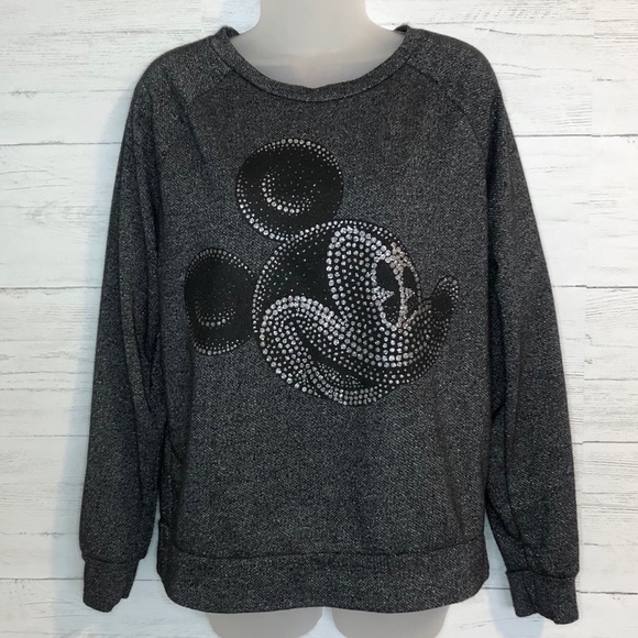 Disney Tops - Disney Mickey Mouse glitter graphic sweatshirt